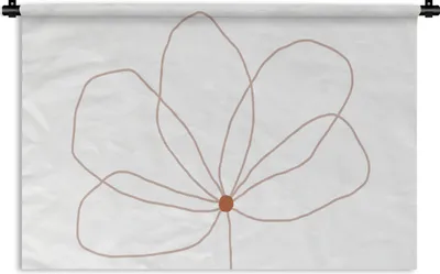 Produktbild von MuchoWow® Wandteppich Wandbehang Blume - Strichzeichnung - Natur 90x60 cm Tapisserie Dekoration Wandtuch - Wandskulpturen - Bildteppich