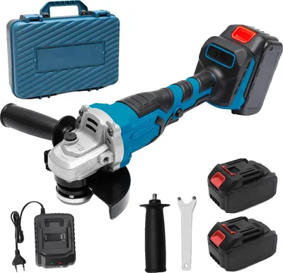 Produktbild von Elektrischer Winkelschleifer, 3 Geschwindigkeitsstufen, leistungsstarker 1500W Motor, Mit 2XBattery