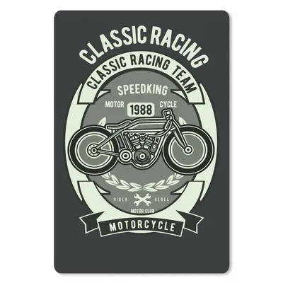 Produktbild von MuchoWow® Mauspad Mousepad Motorrad - Brief - Vintage - Illustration 18x27 cm - Mousepads - Maus Mat - Pad - Mausunterlage