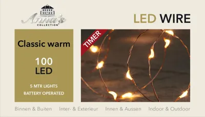Productafbeelding van Batterijverlichting koperdraad 100 classic LED s Anna's Collection