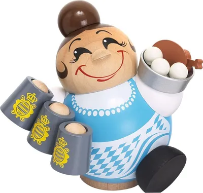Produktbild von Kellnerin - Kugelräucherfigur (12cm) Räuchermann von Seiffener Volkskunst