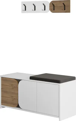 Obrázek produktu pro Předsíňová stěna Houseland Moni bílá/dub tmavý