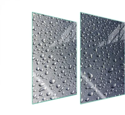 Produktbild von Herdabdeckplatten 2 teilig 35x52 Glaskeramikkochfeld Abdeckung Glas Schneidebrett Tropfen Grau
