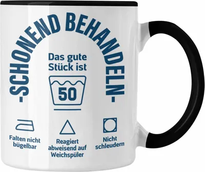 Produktbild von Trendation - 50. Geburtstag Geschenkidee Frau Frauen Männer Mann Tasse mit Sprüch 50er Geburtstag (Schwarz)