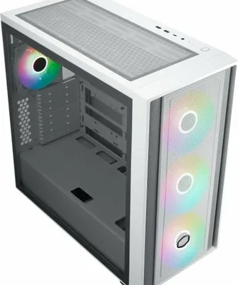 Obrázok produktu pre Cooler Master MasterBox 600 White, Desktop, PC, Biela, ATX, EATX, ITX, micro ATX, Plast, Oceľ, Temperované sklo, Hranie