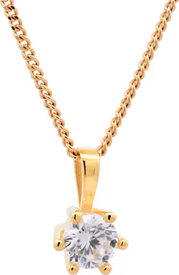 Produktbild von Anhänger Krappenfassung Zirkonia mit Goldkette 333-8 Karat Gold 60 cm
