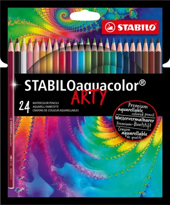 Immagine prodotto di Pastello acquerello - STABILO aquacolor - ARTY - confezione da 24 - con 24 colori diversi