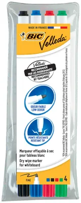 Zdjęcie produktu dla BIC 1199001724, 4 szt., Czarny, Niebieski, Zielony, Czerwony, Wielobarwny, Biały, 1,5 mm, 1,5 mm