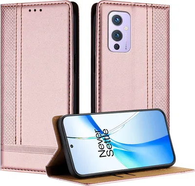 Obrázek produktu pro Pouzdro pro OnePlus 9 kožené flipové pouzdro s funkcí stojánku Růžový