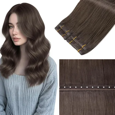 Immagine prodotto di Trecce per capelli in vera fibra, color cenere, lunghezza 40 cm, peso 50 grammi, tipo "butterfly weft", capelli umani Remy