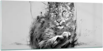 Produktbild von Bilder auf glas - Tier Abstraktion - 120x50cm - Glasbilder - Wandbilder - Kunstdruck - zum Aufhängen bereit - Wanddekoration aus Glas - Glas Bilder - Wandbild auf Glas - Einteilig - GAB120x50-3850