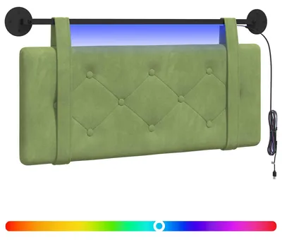 Produktbild von Hängendes Kopfteil Mit LED Licht Hellgrün Samt