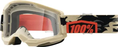 Produktbild von 100% Strata 2 Clear Motocross Brille, grau/orange, Einheitsgröße