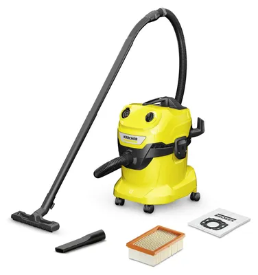 Produktbild von Kärcher Nass-/Trockensauger WD 4 V-20/5/22, 1000 W, 20 l, Flachfaltenfilter, gelb