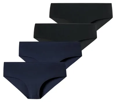 Produktbild von Schiesser Damen Panty Invisible Light 4-Pack schwarz,nachtblau - Größe 44