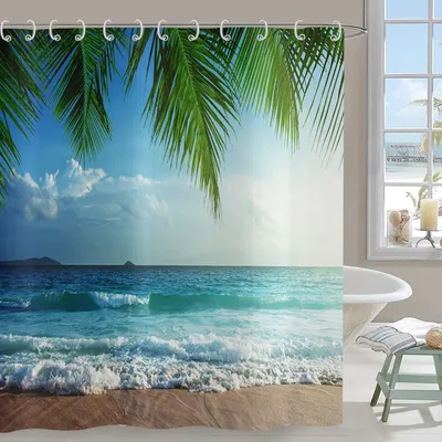 Produktbild von Duschvorhang mit Meerlandschaft, 180 x 200 cm