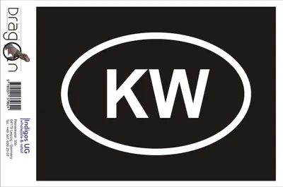 Produktbild von Aufkleber / Autoaufkleber - JDM / Die cut / Auto / OEM - Kuwait KW - 60x110 mm silber - Heckscheibe / Heckscheibenaufkleber