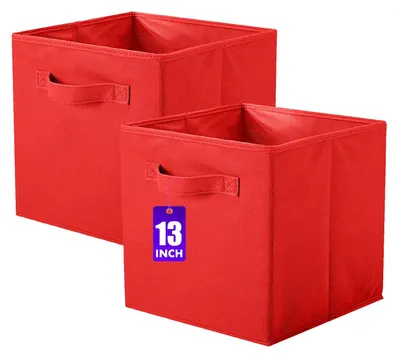 Produktbild von Stoffaufbewahrungsboxen, 2 Stück, faltbare Aufbewahrungswürfel, würfelförmige Aufbewahrungsboxen, 33 x 33 x 33 cm