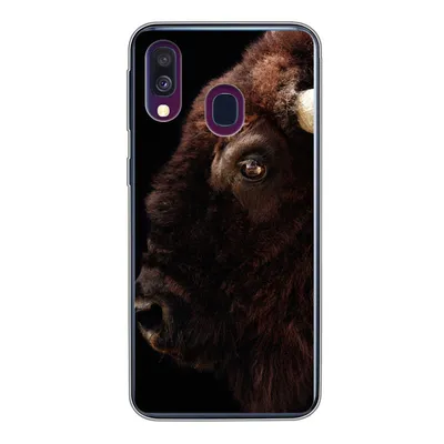 Produktbild von MuchoWow® Handyhülle Schutzhülle Hülle für Samsung Galaxy A40 Bison - Horn - Porträt Silikon Softcase Handy Hülle - Handy-Tasche