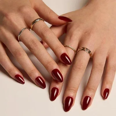 Produktbild von Kunstnägel Rot - Amandel-Design - Soft Gel Material - 24 Stück - Burgundy