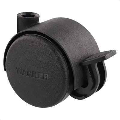 Produktbild von WAGNER Möbelrolle / Lenkrolle HART - Durchmesser Ø 40 mm mit Feststeller, schwarz, Tragkraft 35 kg - 01012601