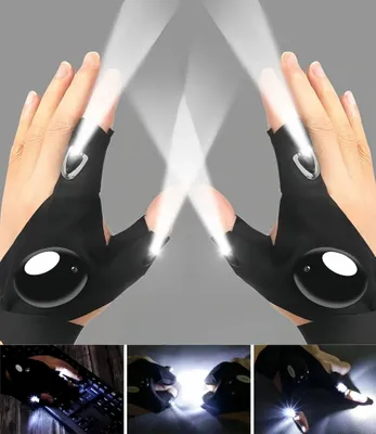 Produktbild von LED Handschuhe, Arbeitshandschuhe mit Licht, Fischerei Handschuhe mit Licht, für Fischerei, Reparatur, Camping und Nachtarbeit, Vatertagsgeschenk