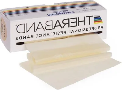 Productafbeelding van Famanu Fitnessband: weerstandsband voor krachttraining en gewichtsverlies - 55 meter, beige, extra dun