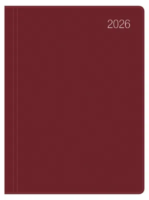 Produktbild von Taschenkalender bordeaux 2026 - Bürokalender 10,2x14,2 - 1 Woche auf 2 Seiten - flexibler Kunststoffeinband - Notizheft - Wochenkalender - 640-1011