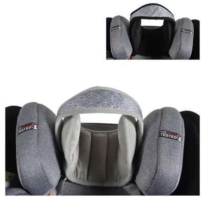 Produktbild von Cangaroo Kindersitz-Kopfstütze Shelter ergonomisch Kopfschutz für Auto Kopfgurt hellgrau
