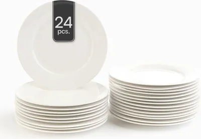 Produktbild von Dessertteller - Ø 20 cm - Weiß - Bone China - 24er Set