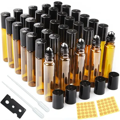 Immagine prodotto di Solidchoice - Set di 35 flaconi in vetro roll-on per oli essenziali
