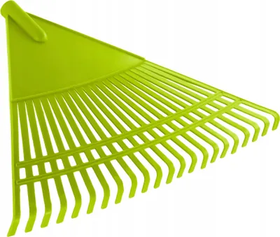 Image de Râteau à feuilles - Tête en plastique - Largeur 60 cm - 22 dents - Sans manche - Pour pelouse et feuilles mortes
