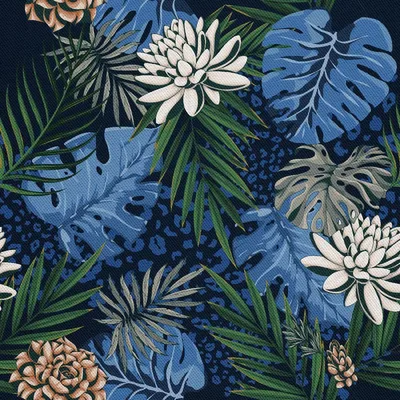 Produktbild von OUTDOOR DEKOSTOFFE OXFORD - Motiv exotische Blätter Lotus I DX310
