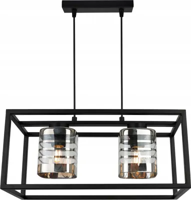 Obrázek produktu pro Závěsné svítidlo Helix Cage - stropní svítidlo do obývacího pokoje, ložnice a jídelny - závěsné svítidlo z kovu a skla - E27 - 2 žárovky
