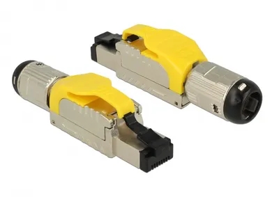 Produktbild von RJ-45 Stecker feldkonfektionierbar Cat.6a (gelb, Metallgehäuse)