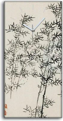 Produktbild von Leinwand Uhr Küche Wohnzimmer Bild 30x60 Malerei Asiatische Baum Zweige Kunst - weiße Hände