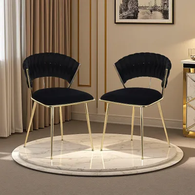 Image de Chaises de salle à manger - Chaises - Assises - Chaises noires - Lot de 2 - Assise confortable