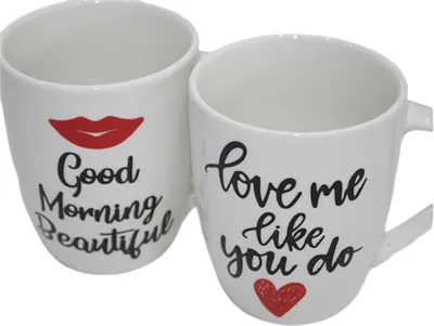 Produktbild von 6er Set Tasse Kaffeetasse Kaffeebecher Kaffee Espresso 350 ml Love me