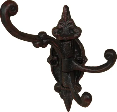 Produktbild von Haken Garderobe Handtuchhaken Wandhaken Landhaus Guss drehbar schwarz-braun