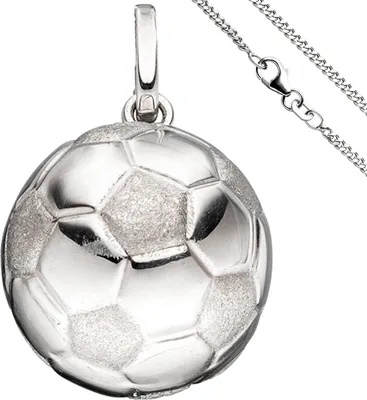 Produktbild von Schmuck-Set, Fußball teilmatt 1,7mm Panzerkette aus 925 Silber Halsschmuck, 38cm