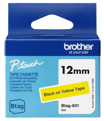 Obrázok produktu pre Brother BTAG-631 - čierna na žltej - rolka (1,2 cm x 4 m)
