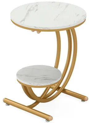 Immagine prodotto di Tavolino HOGA-F1802, 50 x 60 cm, bianco/oro