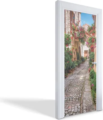 Produktbild von Selbstklebende Türfolien Kreativ Türtapeten Wandsticker - Eine bezaubernde Blumenstraße - 75 x 205 cm