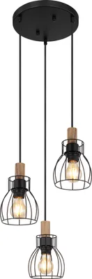 Produktbild von Globo Lighting Hängeleuchte Metall schwarz matt, 3x E27