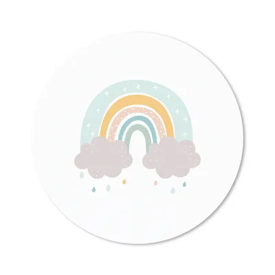 Produktbild von MuchoWow® Mauspad Mousepad Regenbogen - Wolken - Regen - Kinder - Pastell 30x30 cm - Mousepads - Maus Mat - Pad - Mausunterlage - Tischunterlage - Schreibtischmatten
