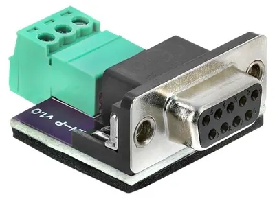 Produktbild von DeLOCK 91293, D-Sub 9, 3 pin terminal block, Schwarz