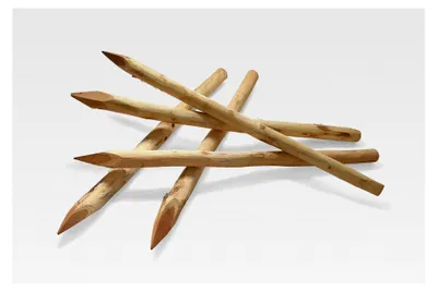 Produktbild von Zaunpfosten aus Akazie 100 cm/Ø 10-14 cm - Holzpfosten für Gartenzäune - Naturbelassene und entrindete Akazienpfosten