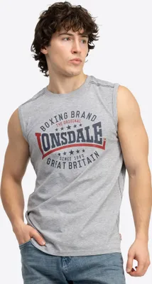 Image de T-shirt sans manches homme coupe slim ST. AGNES Marl Grey/Navy/Red XXL Lonsdale