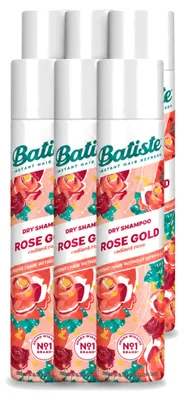 Produktbild von 6 x Batiste Trockenshampoo Rose Gold - Zarter Rosenduft - 200 ml - Vorteilspackung - 6 Stücke