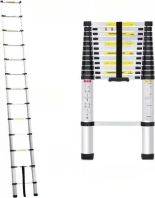 Produktbild von Teleskop-Loft-Vorfach Mivo – 5m – Klappleiter – Ausziehbare Aluminiumleiter – Tragbar – EN131 – Max. Belastung 150kg/330Lb